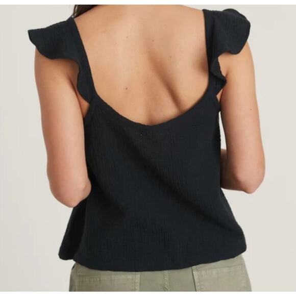 NWT Marine Layer Jude Flutter Sleeve Tank In Black Size Medium - Picture 2 of 6